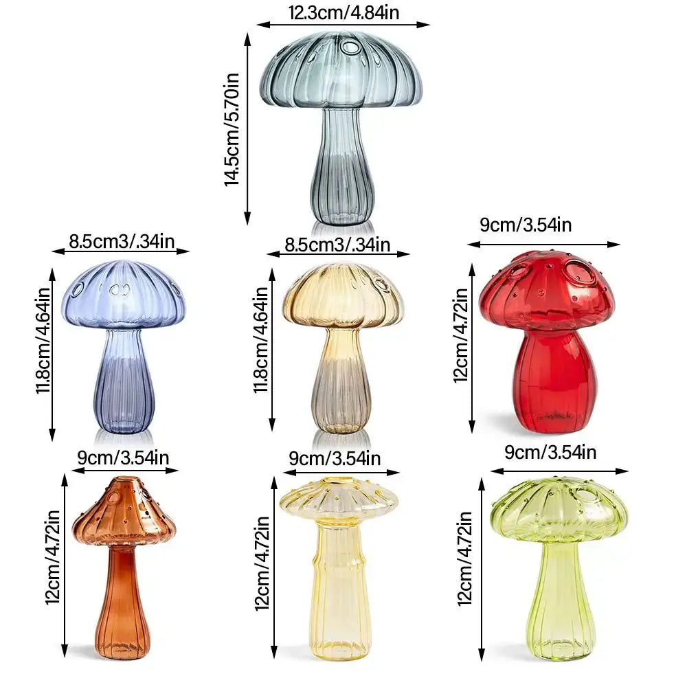 Mushroom ribbed glass aromatherapy vase living room decor