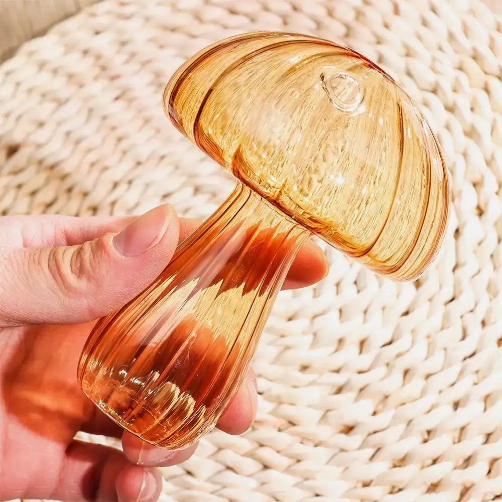 Mushroom ribbed glass aromatherapy vase living room decor
