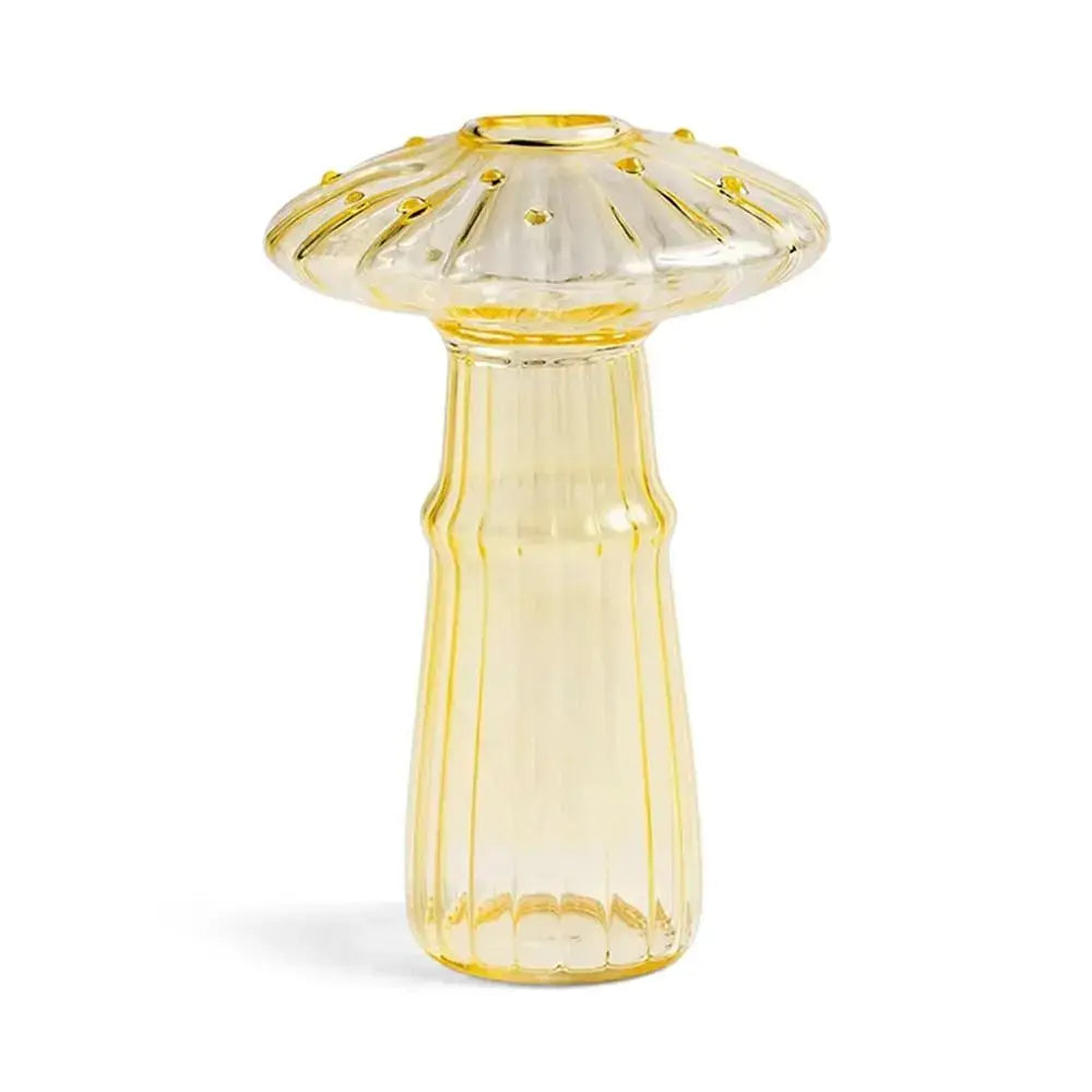 Mushroom ribbed glass aromatherapy vase living room decor