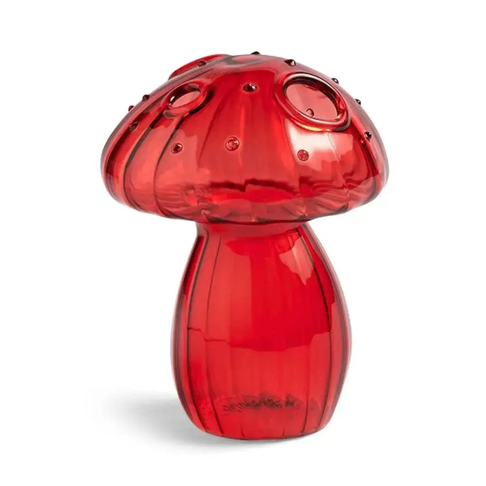 Mushroom ribbed glass aromatherapy vase living room decor