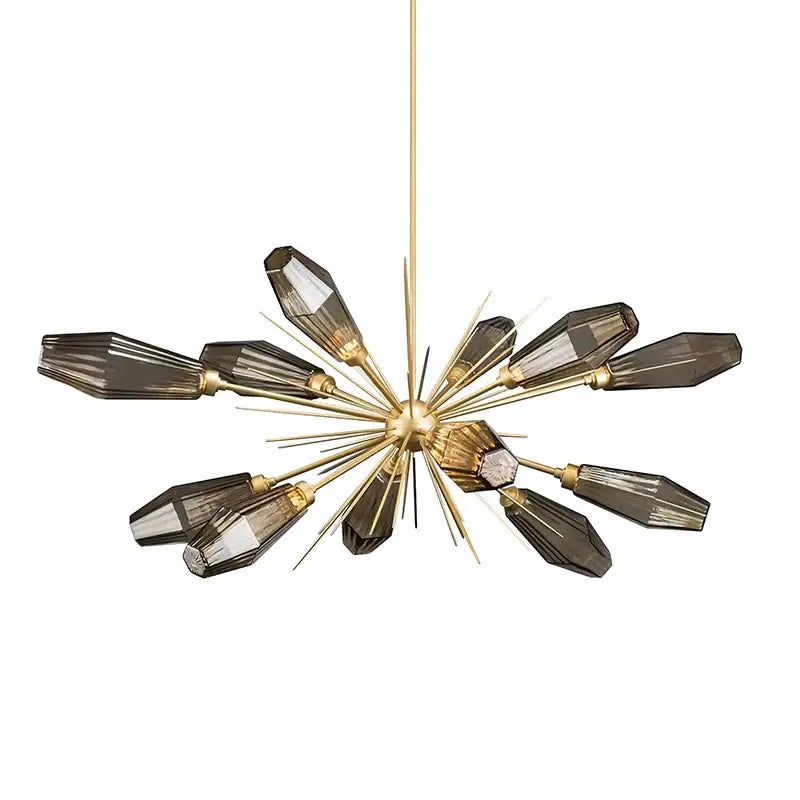 Modern gold starburst glass art chandelier living room light