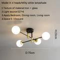 Modern glass ball black chandelier dining room gold accents
