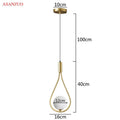 Elegant teardrop glass ball brass pendant light bedroom decor