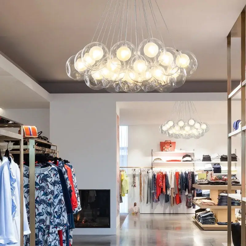 Modern glass bubble chandelier dining room pendant light