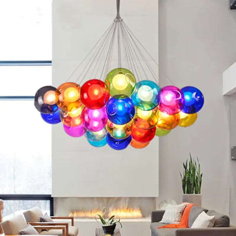 Modern glass bubble chandelier dining room pendant light