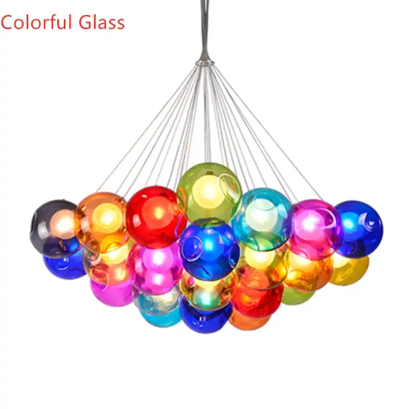 Modern glass bubble chandelier dining room pendant light