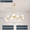 Modern black glass ball ceiling chandelier for living room