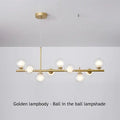 Modern gold glass ball ceiling chandelier dining room light