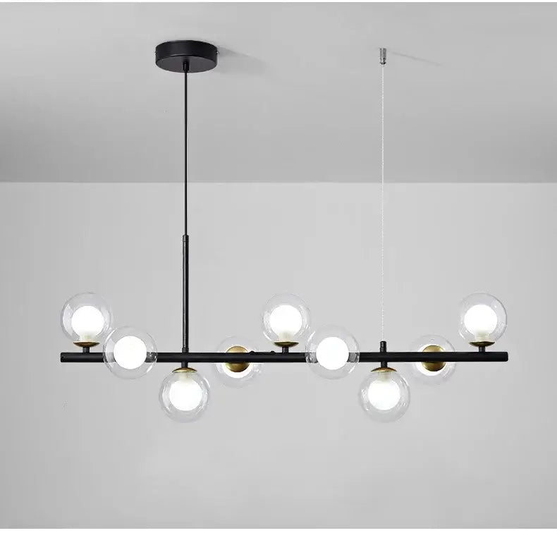 Modern gold glass ball ceiling chandelier dining room pendant light