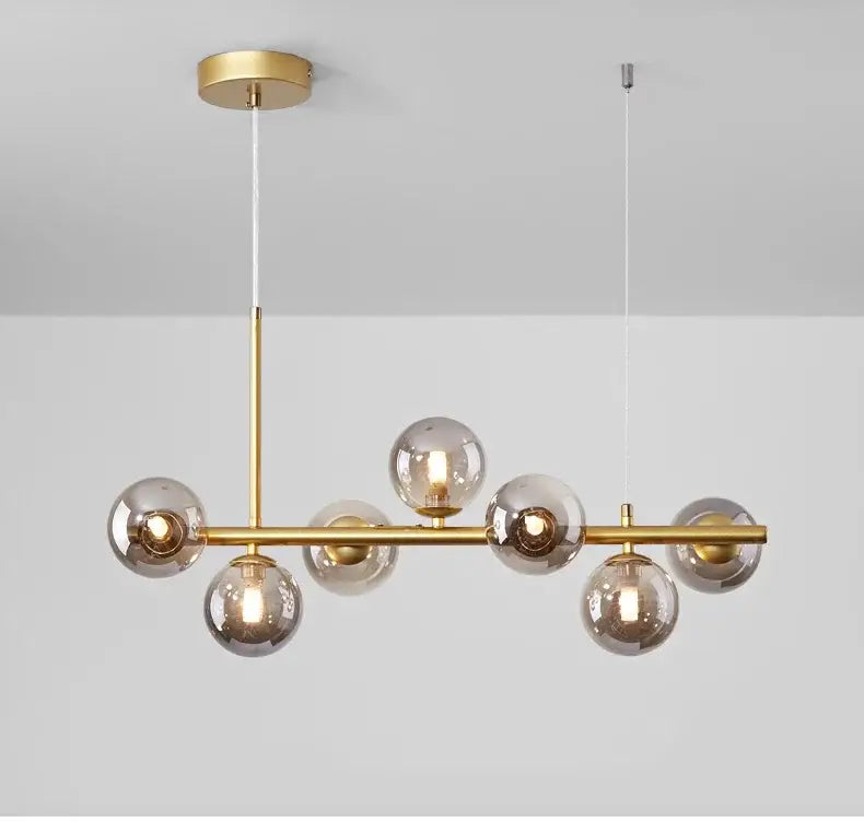 Modern gold glass ball ceiling chandelier dining room pendant light