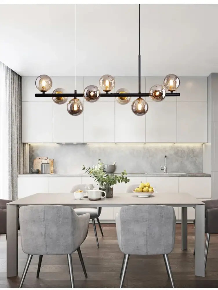 Modern gold glass ball ceiling chandelier dining room pendant light