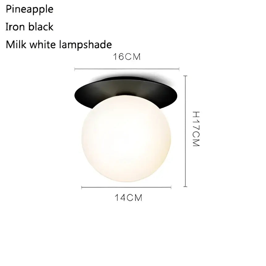Modern gold glass ball ceiling lamp hallway light