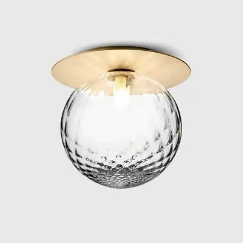 Modern gold glass ball ceiling lamp hallway light