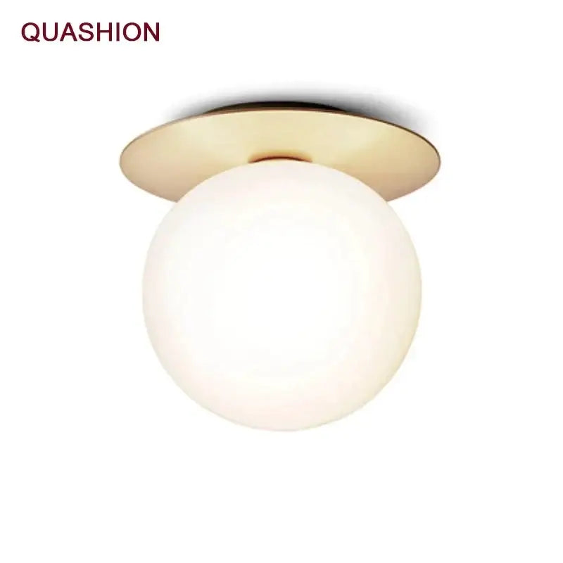 Modern gold glass ball ceiling lamp hallway light