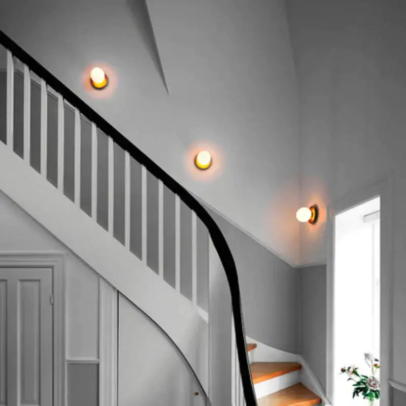 Modern gold glass ball ceiling lamp hallway light