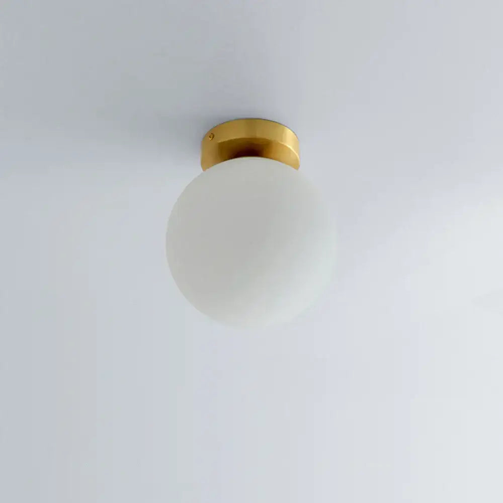 Modern brass glass ball ceiling light for bedroom decor