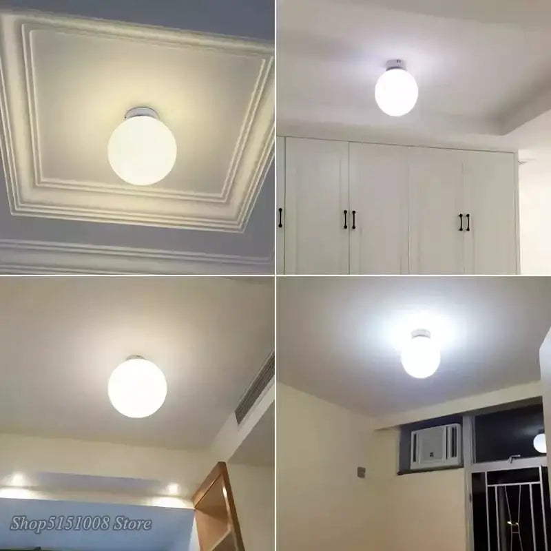 Modern white glass ball ceiling light kitchen globe lamp