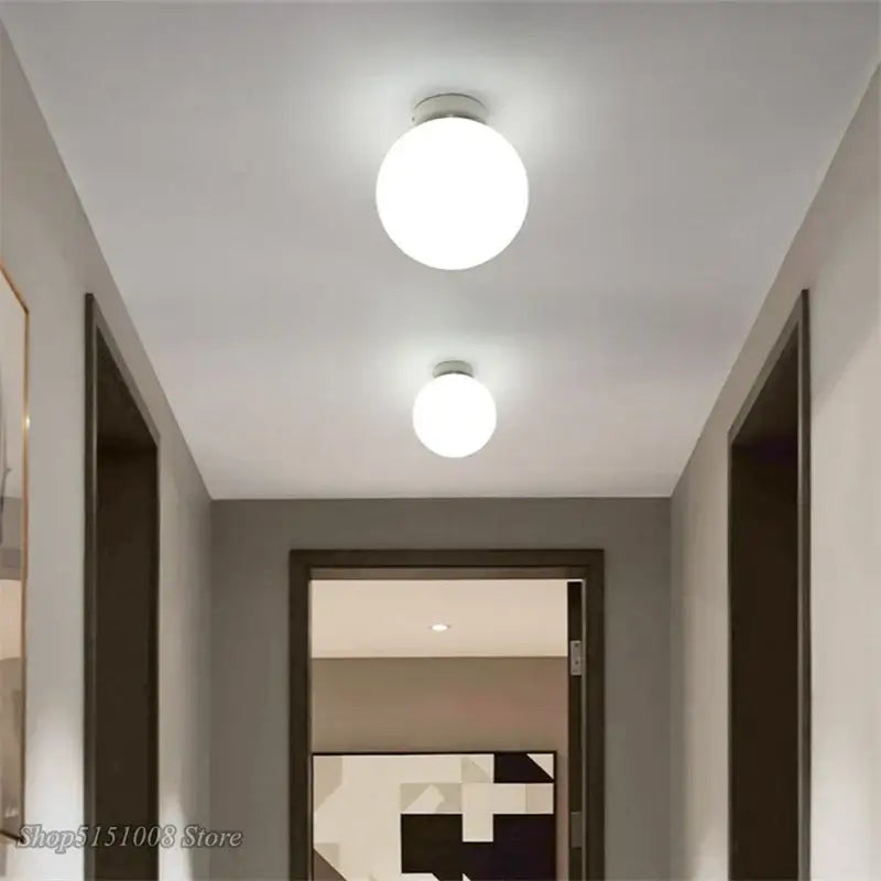 Modern white glass ball ceiling light kitchen globe lamp