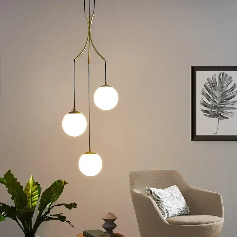 Modern black glass ball chandelier dining room pendant light