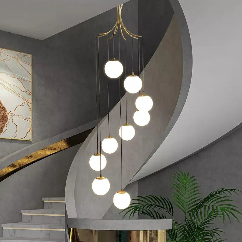 Modern black glass ball chandelier dining room pendant light