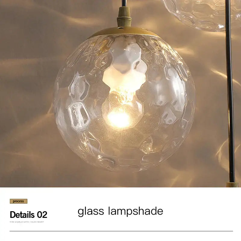 Modern black glass ball chandelier dining room pendant light