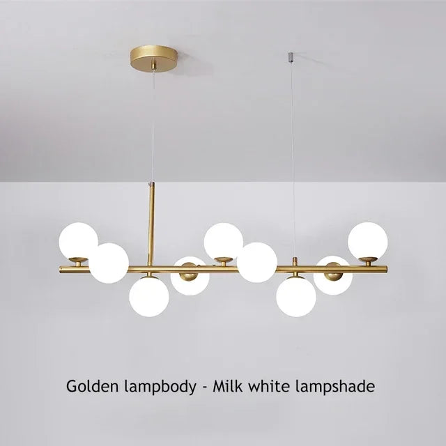 Modern black glass ball chandelier living room lighting