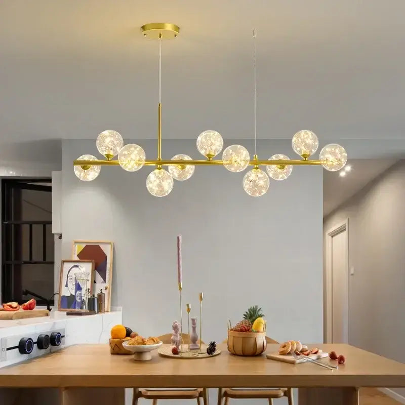 Modern black glass ball chandelier living room lighting