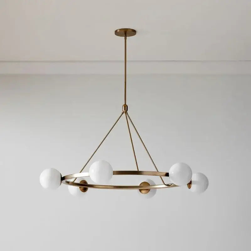 Modern black six light glass ball chandelier dining room pendant light