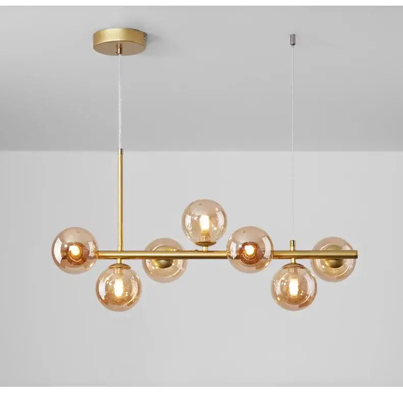 Modern black glass ball chandelier dining room frosted lighting fixture