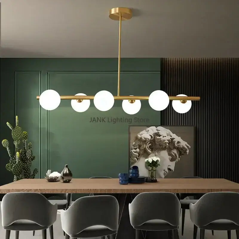 Modern gold glass ball chandelier dining room led pendant light