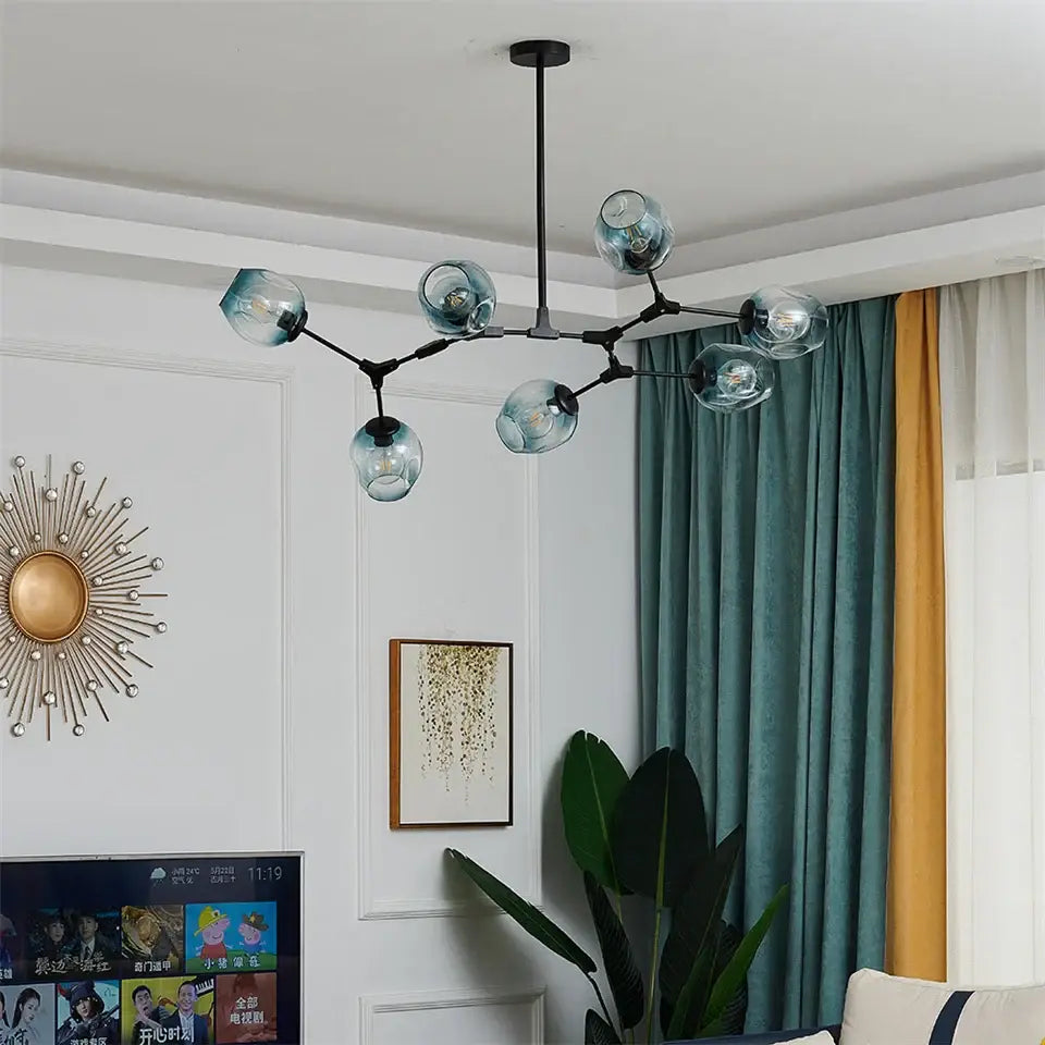 Nordic clear glass ball led chandelier dining room pendant light