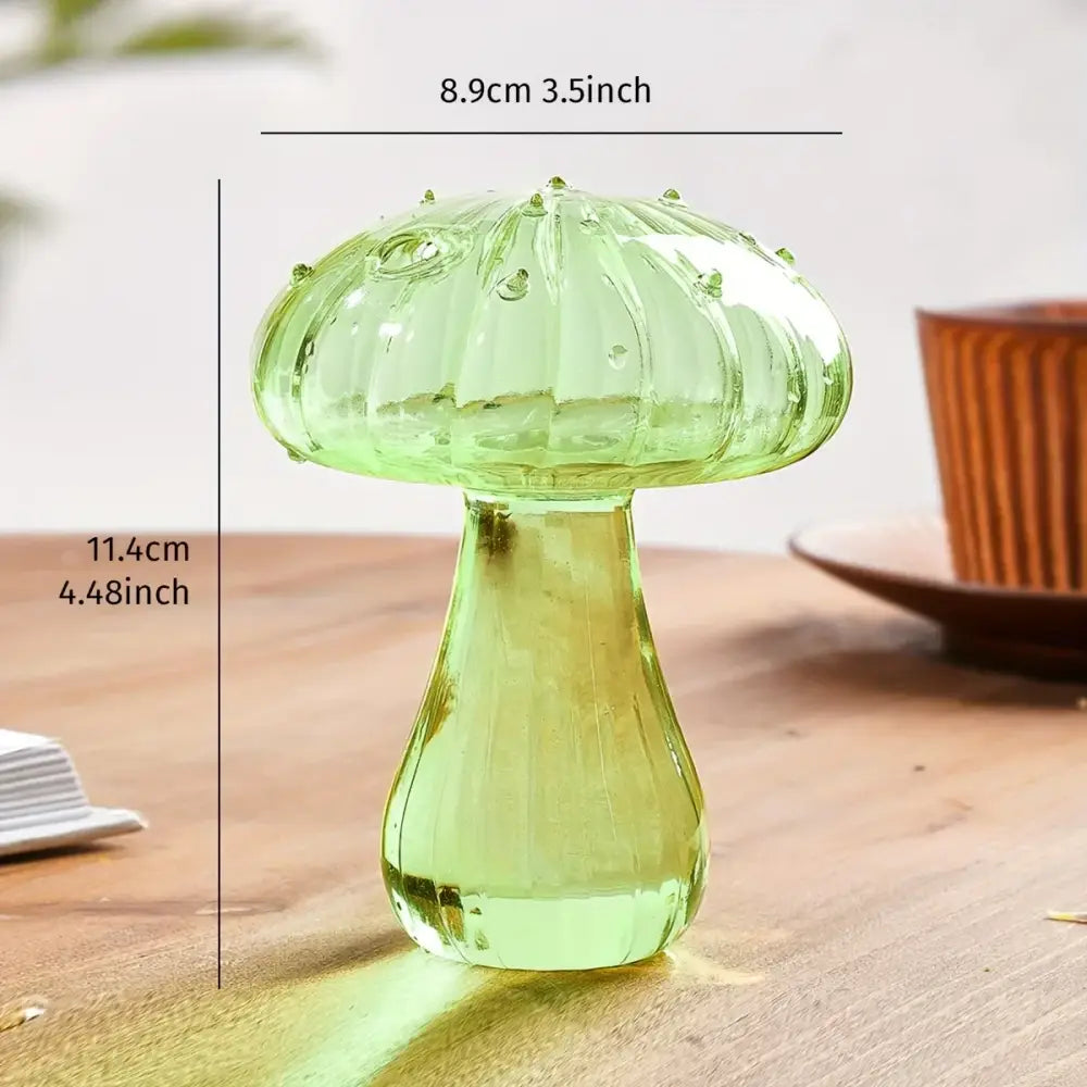 Colorful glass mushroom hydroponic planter set for garden and home