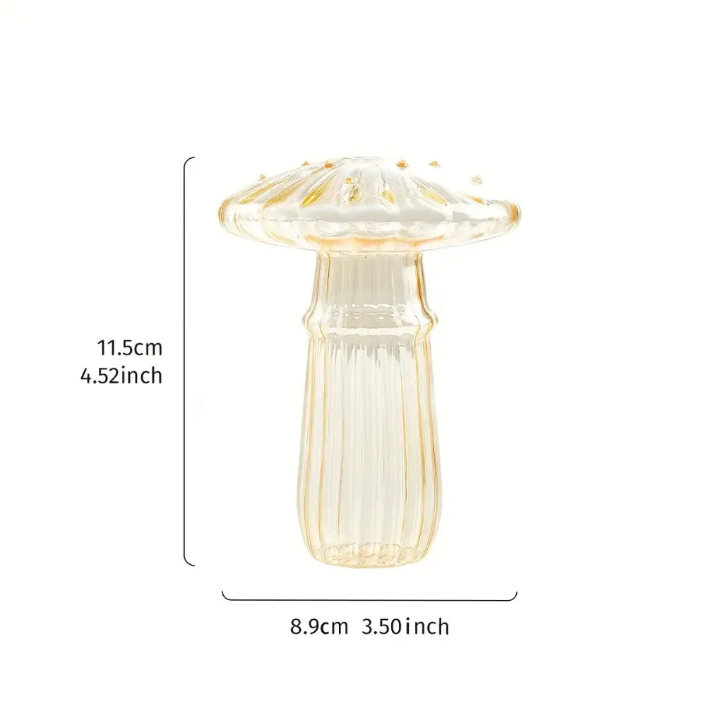 Colorful glass mushroom hydroponic planter set for garden and home