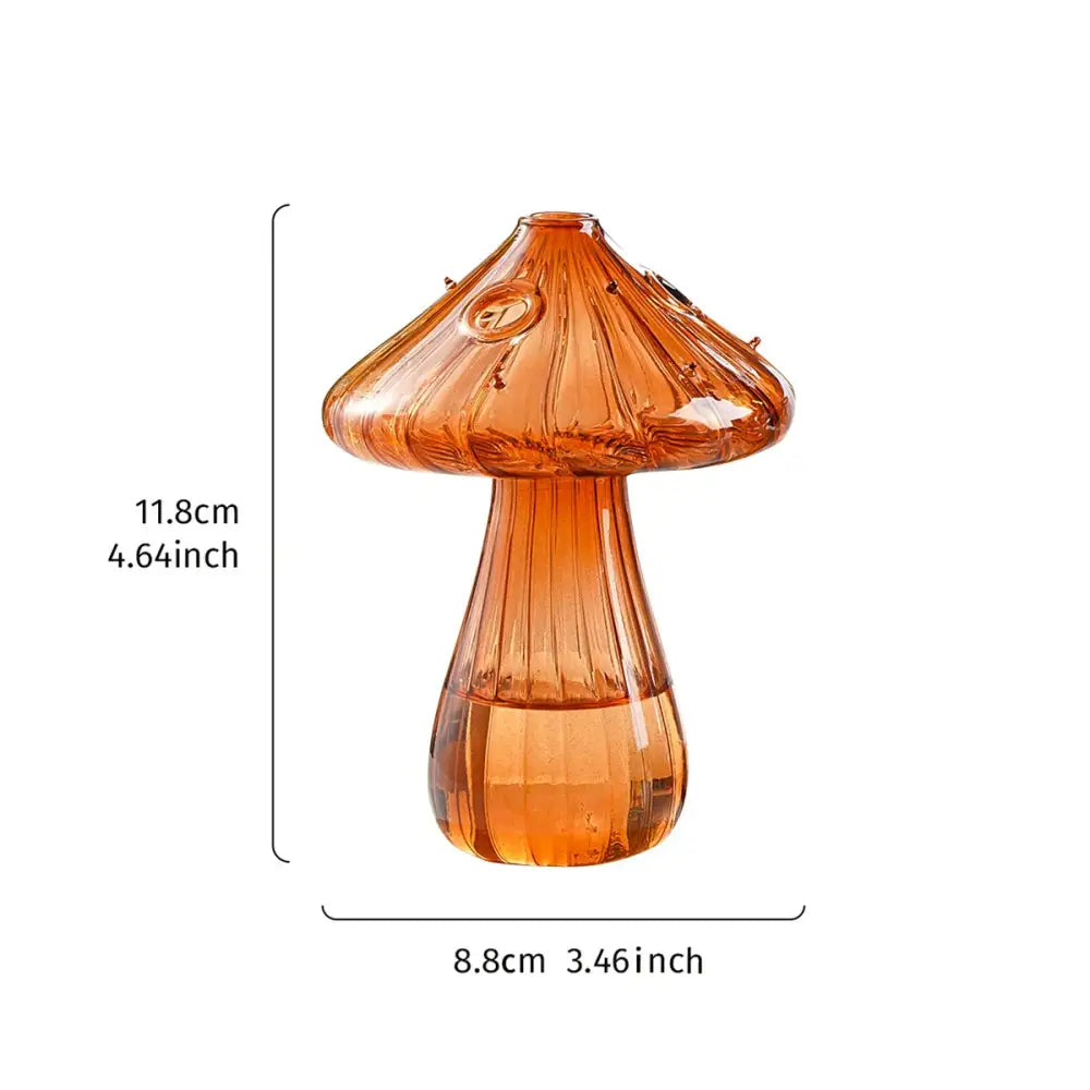 Colorful glass mushroom hydroponic planter set for garden and home