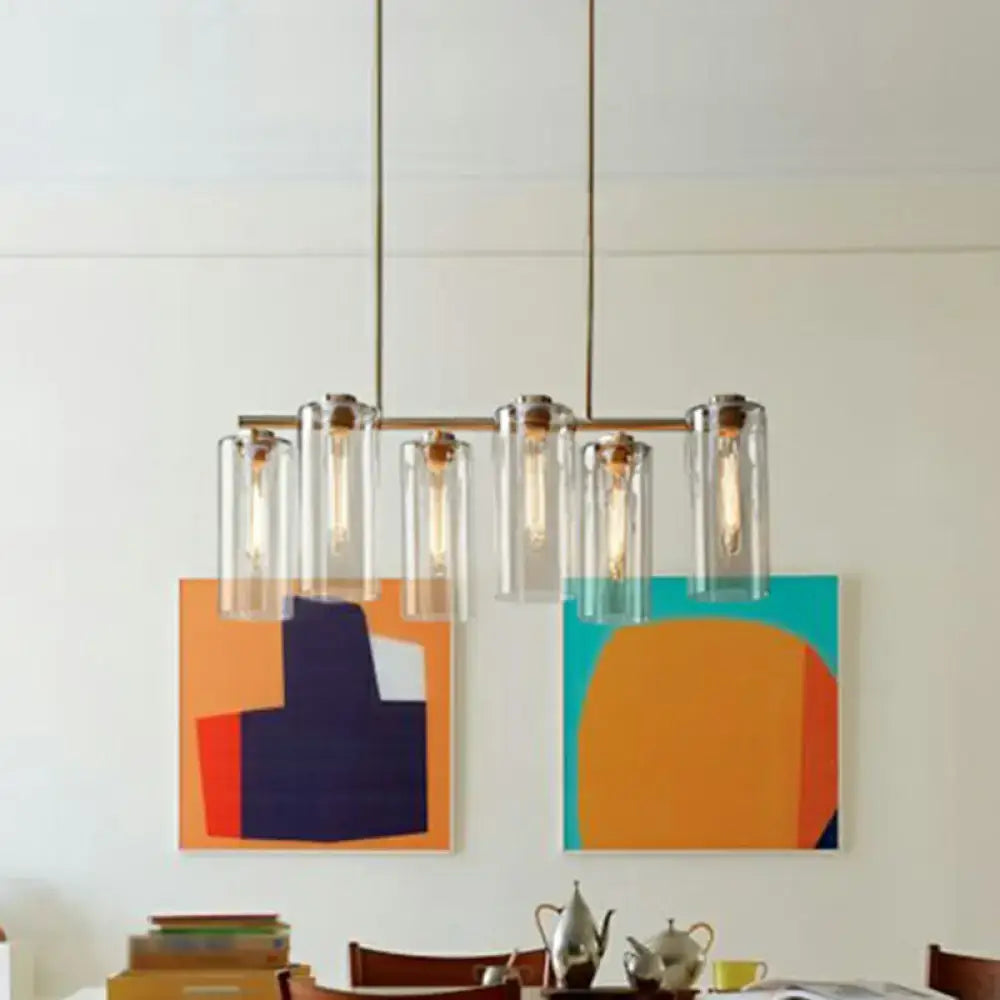 Modern clear glass suspension pendant light for dining room