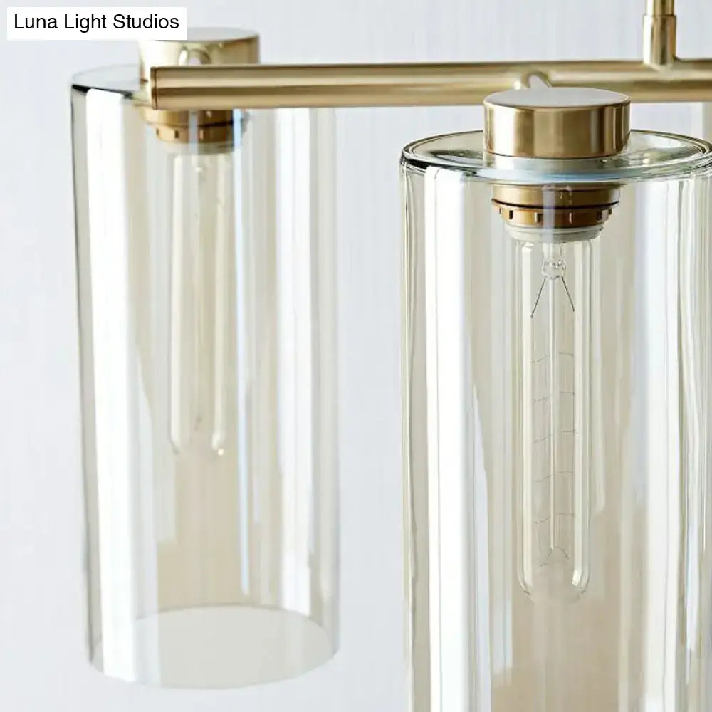 Modern clear glass suspension pendant light for dining room