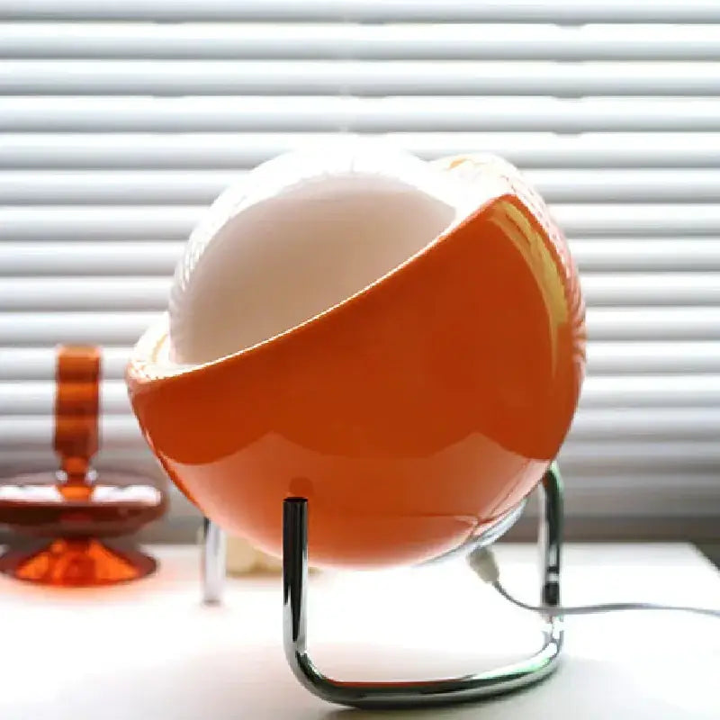 Bauhaus orange glass table lamp bedroom chrome stand
