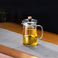 Modern glass tea pot with wood handle kitchen infuser kettle