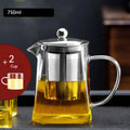 Thermostable clear glass kungfu tea set with filter for office dining