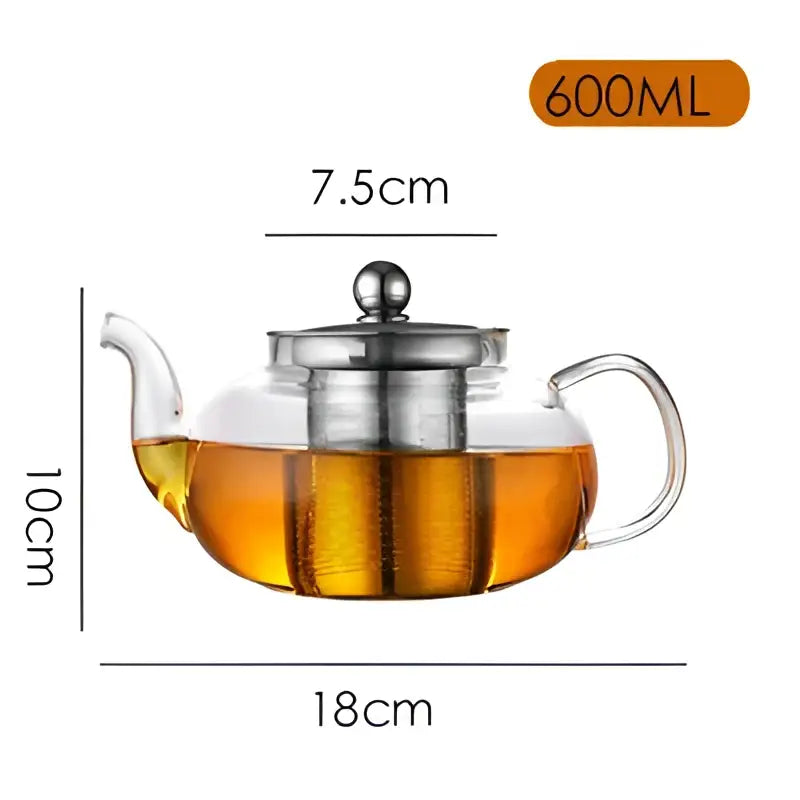 Modern heat resistant glass teapot set with infuser for kitchen tea