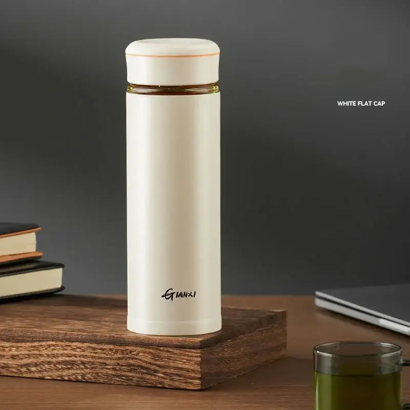 Modern white decorbites glass thermos tea separation bottle office cup