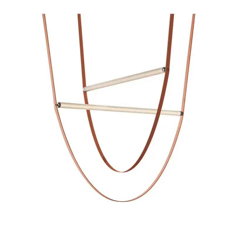 Modern leather wrapped copper tube pendant light living room