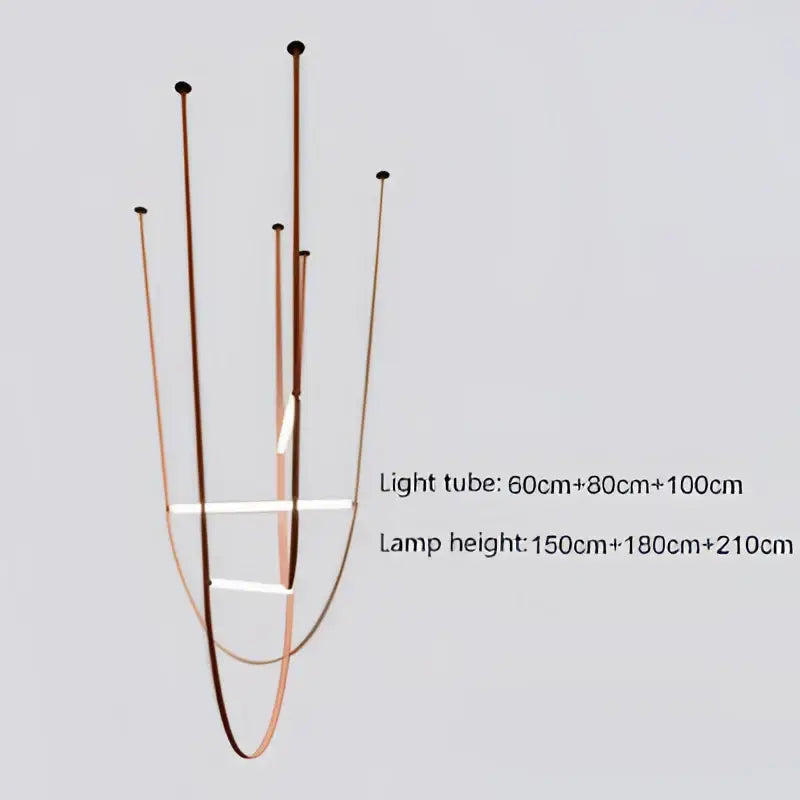 Modern leather wrapped copper tube pendant light living room