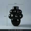 Glossy black ceramic grape geometric vase living room decor