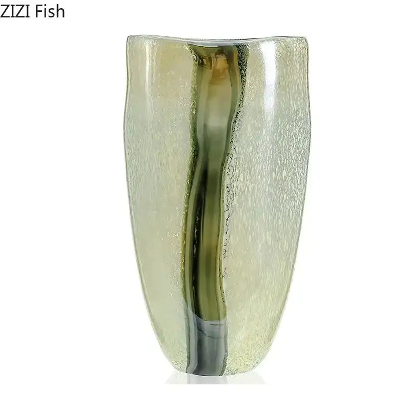 Modern marbled black and gold glass vase living room decor