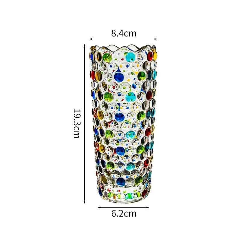 Mosaic rhinestone decorbites glass vase for living room desk decoration