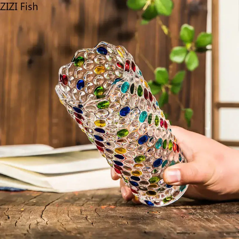Mosaic rhinestone decorbites glass vase for living room desk decoration
