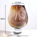 Amber & teal gradient glass vase hydroponics – living room decor