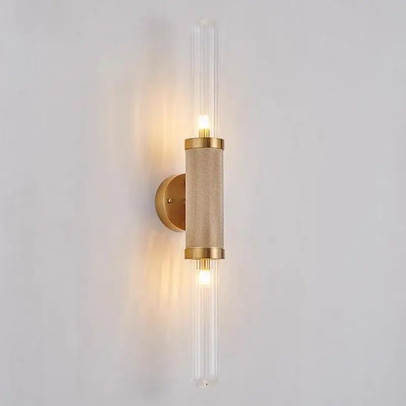 Modern gold textured glass wall lamp living room led light