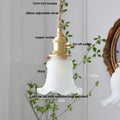 Vintage wood and glass led pendant lights for dining room